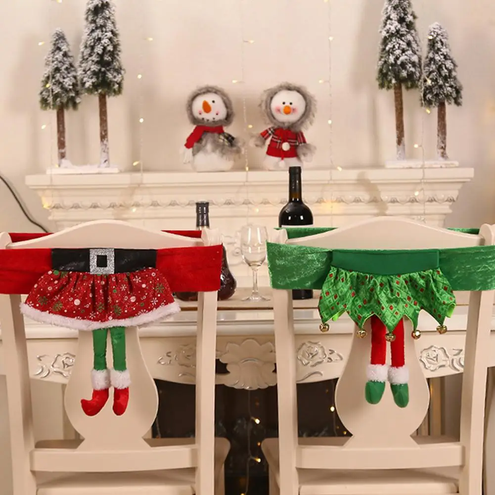 Рождественский моющийся обеденный стол в форме ножек Санта Клауса эльфа задняя