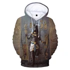 Толстовка с 3D-принтом Анубис для мужчин и женщин, свитшот с принтом древнего хора, египетского Бога, глаза Египта, Фараона, Повседневный пуловер, уличная одежда для мужчин