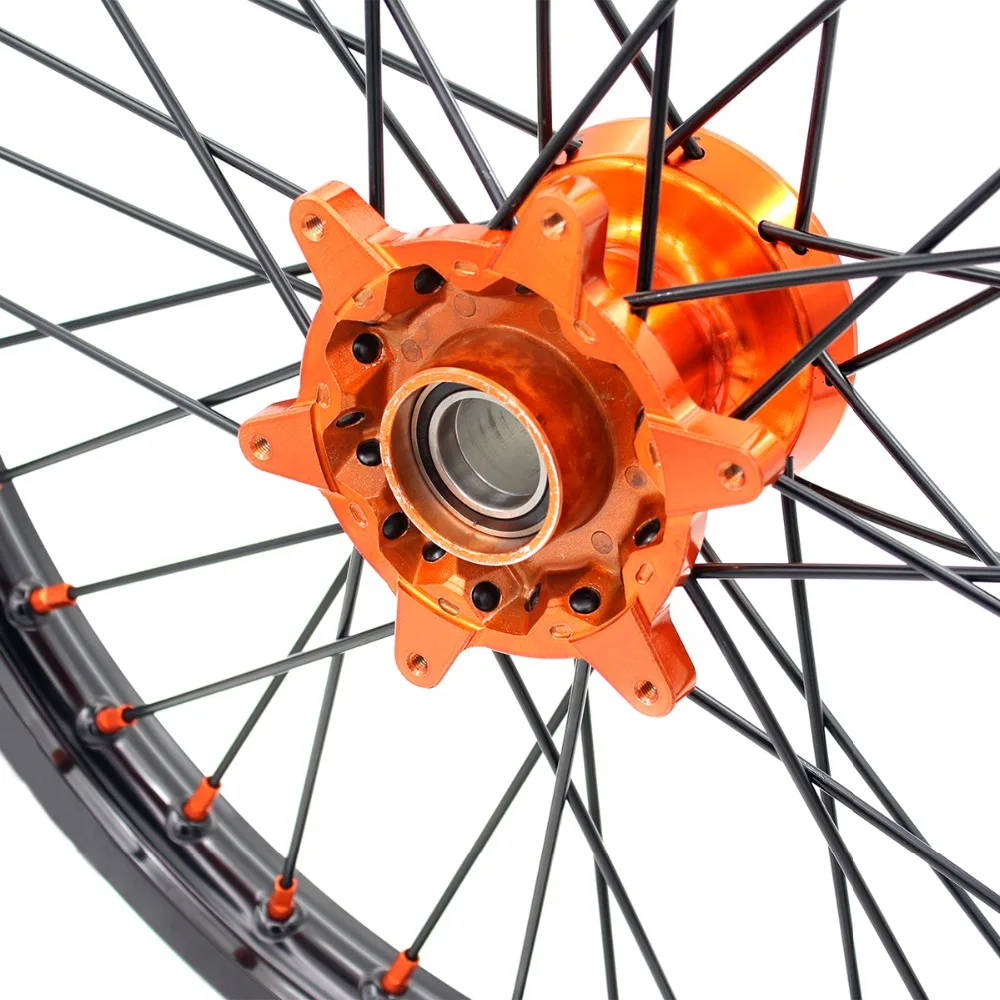 21/19 литья MX-внедорожника колеса Набор для KTM SX SXF XC XCW XCF 125 150 200 250 300 350 450 505 03-19 оранжевый ниппель