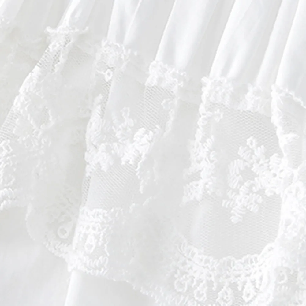 

Women White Black Shirt Long Sleeve Korean Chic Lace Ruffle Patchwork Kawaii Long Blouse Oversized Harajuku Ladies Fall Tops