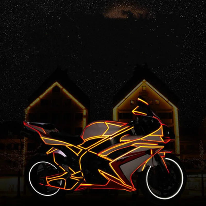 Светоотражающая клейкая лента предупреждающая цветная наклейки для кузова