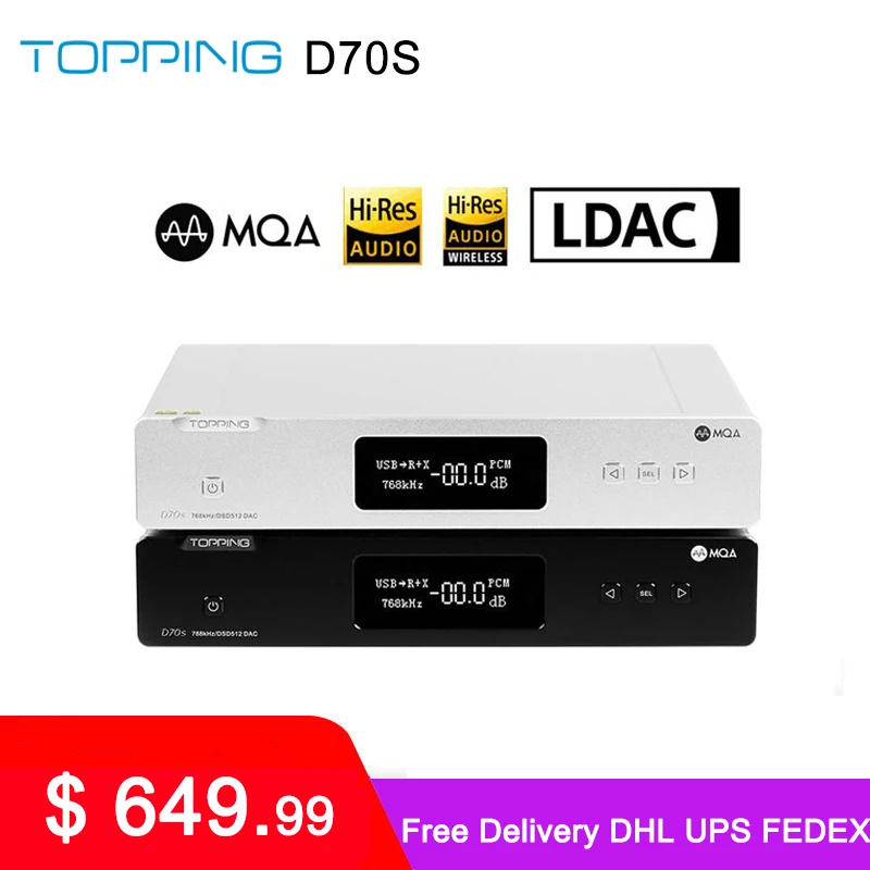 Топпинг D70S MQA декодер 2 * AK4497 Bluetooth 5 0 32Bit/768K DSD512 высокого разрешения с функцией