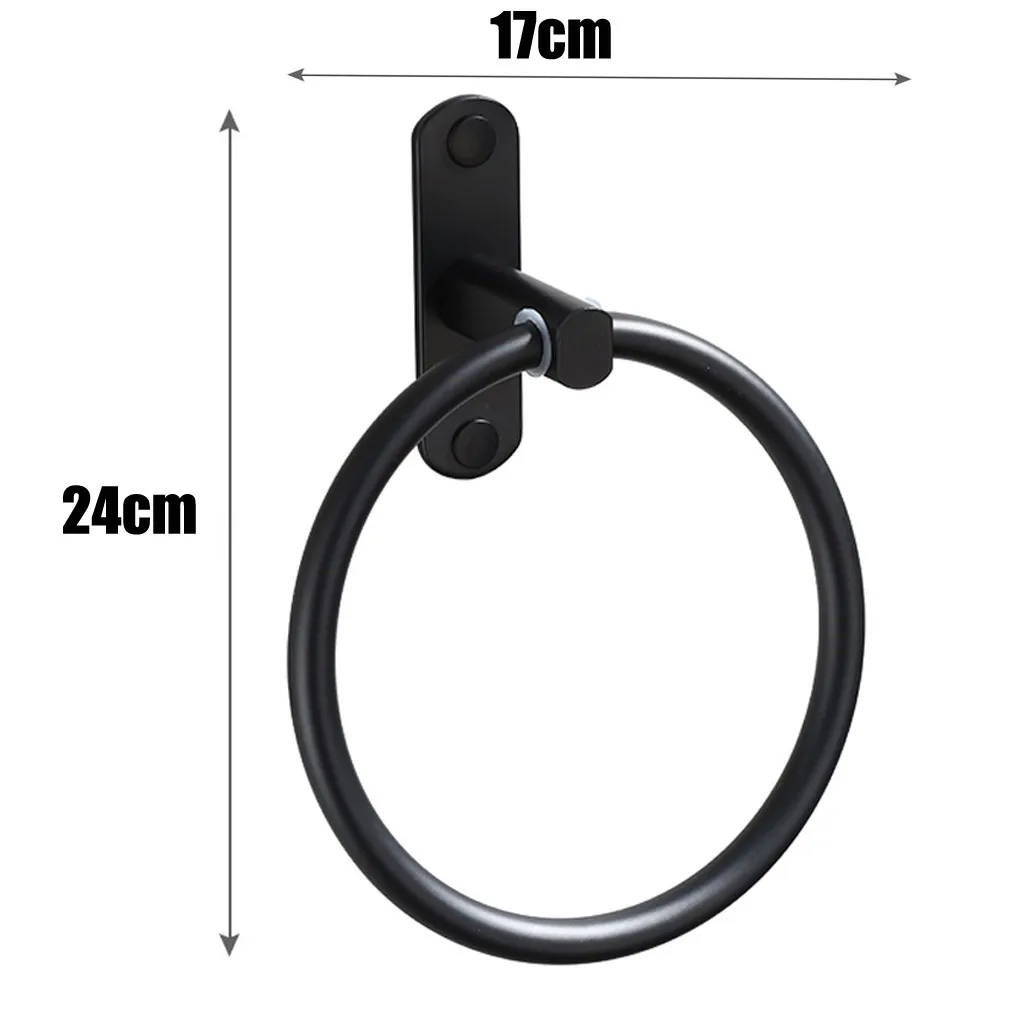 Черное кольцо для полотенец полотенце рук в ванной комнате настенная матовая