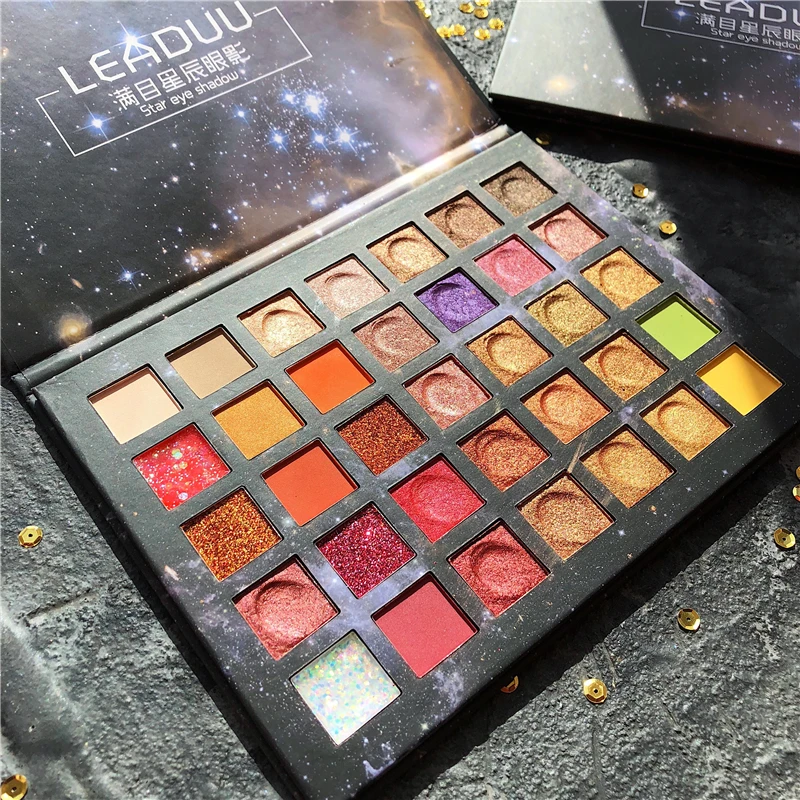 35 Color Diamond Holographic Eyeshadow Palette Shimmer Matte Creamy Metallic EyeShadow Pallete Glitter Pigmented Makeup Palette