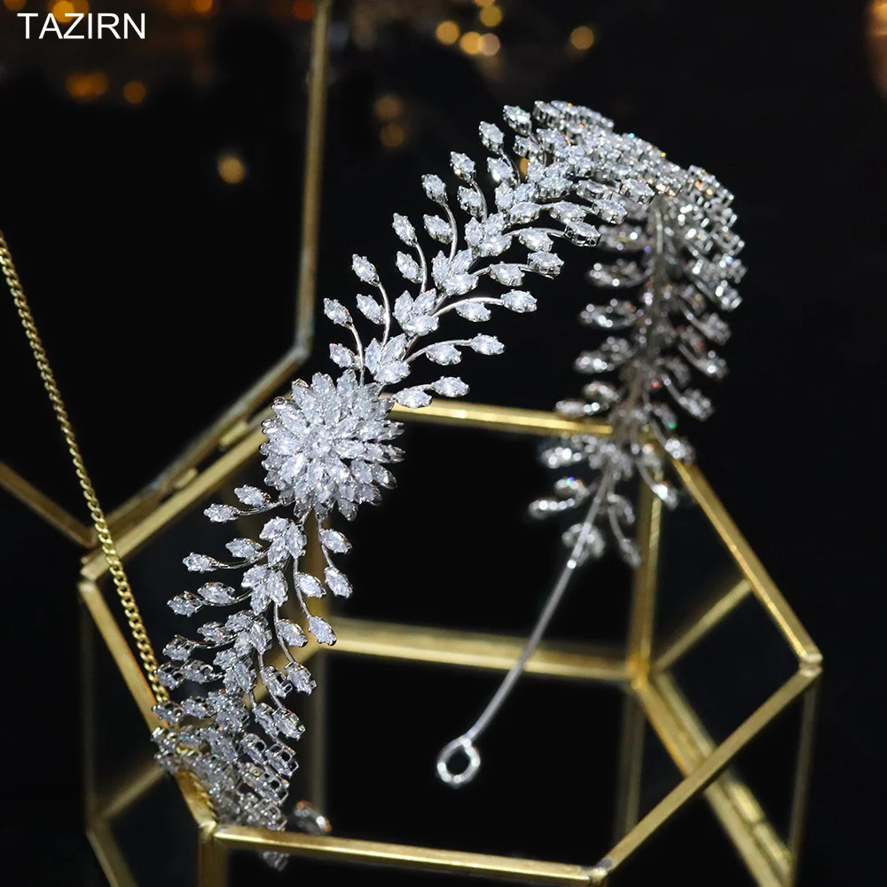 Уникальные тиары и короны из кубического циркония свадебные повязки на голову с