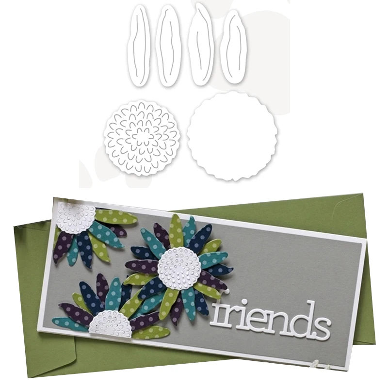 

JC 2021 New Arrival Flower Metal Cutting Dies Scrapbook Sunflower Decoration Stencil Handmade Card Make Model Craft Mold Die Cut