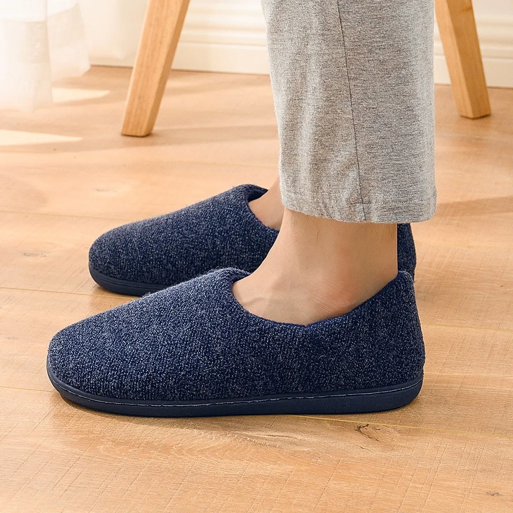 Пара тапочек простая Удобная теплая обувь в сдержанном стиле из хлопка для дома