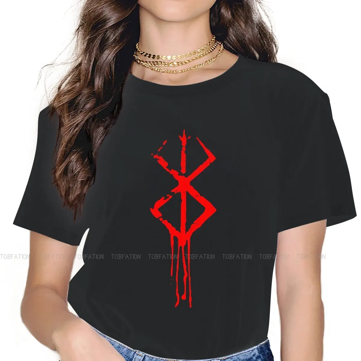 

Brand Of Sacrifice Red TShirt For Women Berserk Guts Griffith Behelit Manga Tees Fashion Female T Shirt Basic Summer Oversized