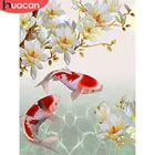 HUACAN 5D DIY полностью квадратная Алмазная картина животные рыба и цветок Стразы мозаика Алмазная вышивка крестиком домашний декор