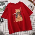 Женская футболка с коротким рукавом и принтом, Размеры d-Xxxl