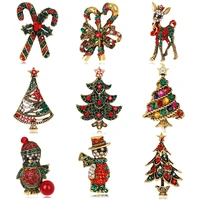 14 styles cute shiny christmas tree deer snowman brooch party banquet daily clothes bags jewelry decoration pins