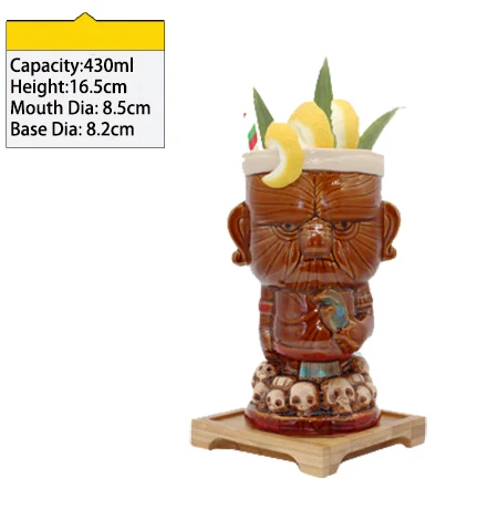 As pic shows Maori Chief Tiki кружка для коктейля чашка пивная винная Кружка Керамическая Tiki кружки художественные ремесла креативные Гавайские кружки - Цвет: As pic shows