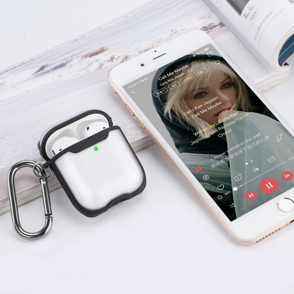 Противоударный чехол для AirPods Pro с брелком защитный 1 2 прозрачный чехол|Наушники и