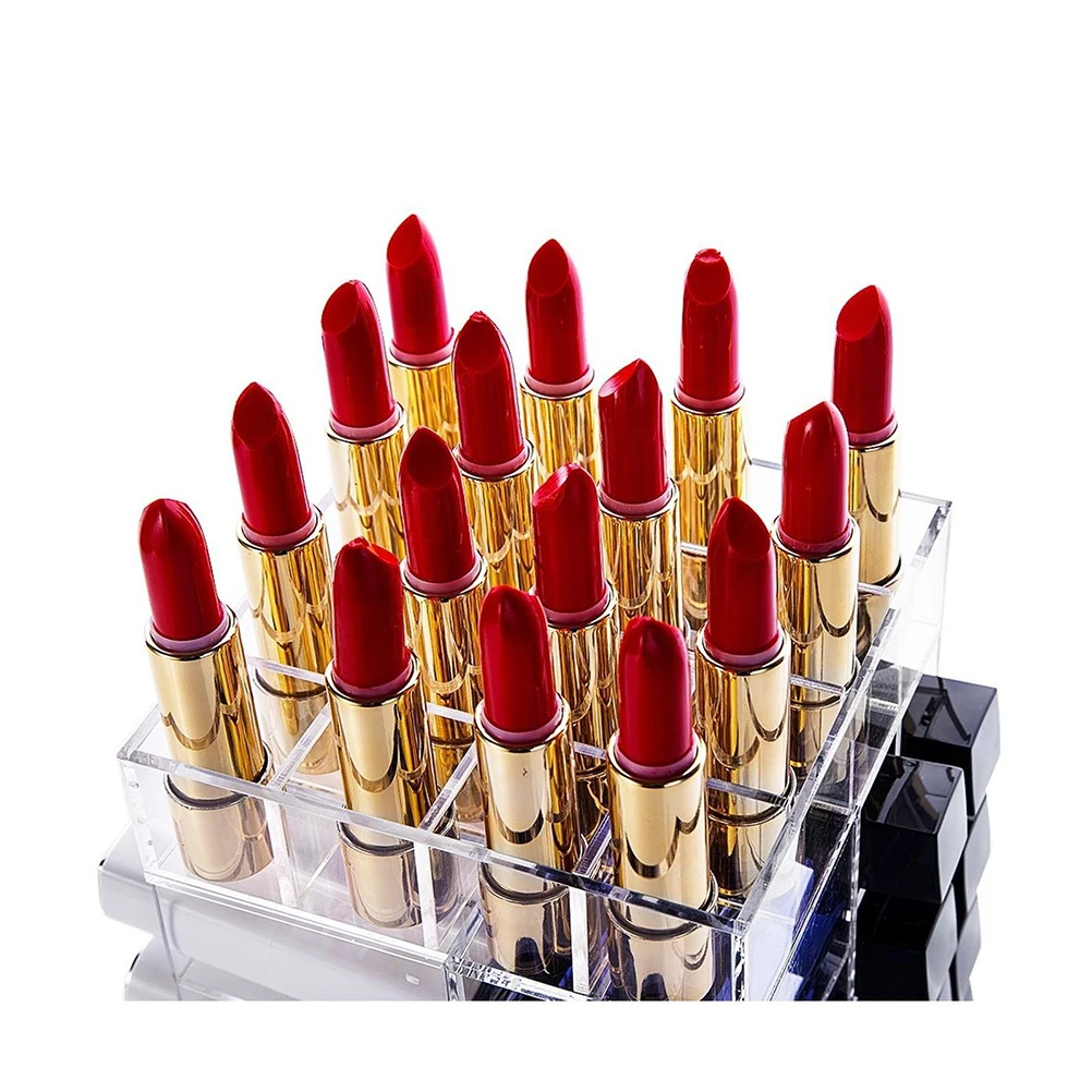 Макияж 64 губная помада Органайзер ясная акриловая вращающаяся для помады