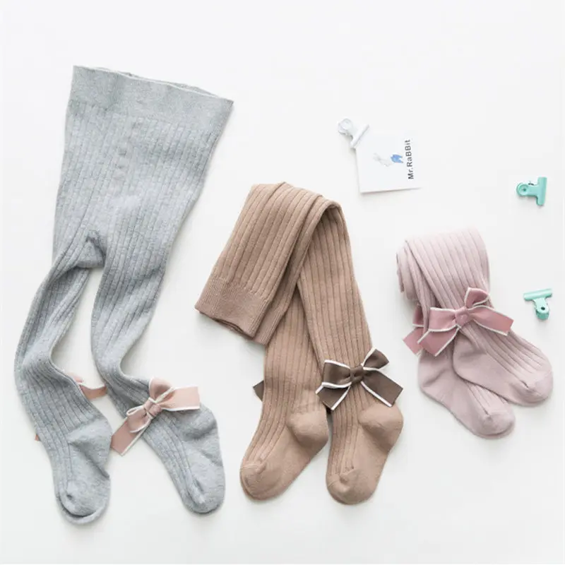 Одноцветное Kawaii детские гольфы с бантом декоративные колготки бархатные чулки