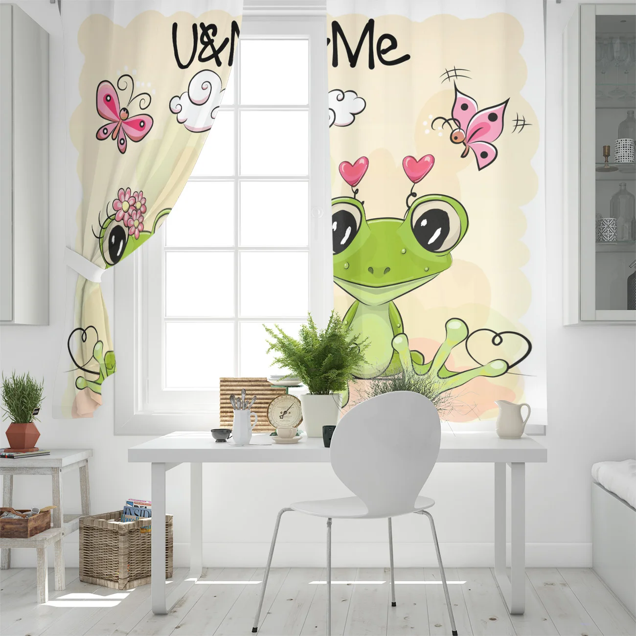 Frog Eyes Green Heart Butterfly Modern Luxury Curtains Living Room Bathroom Kitchen Household Products | Дом и сад