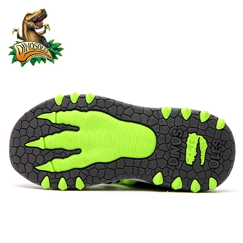 DINOSOLES детские сандалии для мальчиков светильник сетка детская обувь 3D динозавр