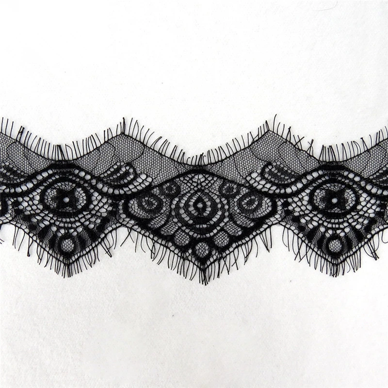 3 м/лот вышитая кружевная лента для ресниц черно белое платье Свадебное кружево