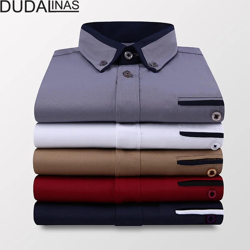 Dudalinas 2020 Мужская рубашка с коротким рукавом Повседневная мужская офисная Весна