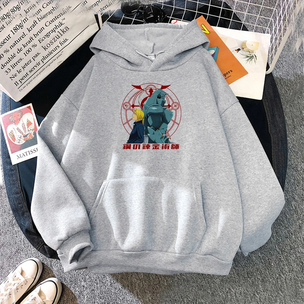 

Anime Fullmetal Alchemist Brotherhood Hoodies Plus Fleece Hoodie Edward Alphonse Elric Frauen Kleidung Vintage Swearshirts