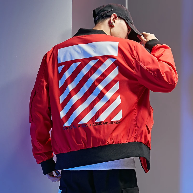 

Осенняя бейсбольная куртка для мужчин, модная уличная одежда в полоску, личные свободные куртки, ветровка с рукавом летучая мышь