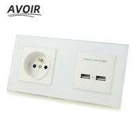 avoir fr franch standard plug wall socket dual usb charging port socket electrical outlet power adapter double socket