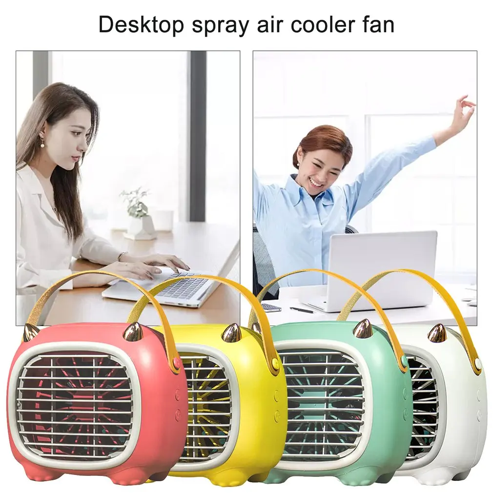 

Portable Air Conditioner Rechargeable Evaporative Air Conditioner Fan With 3 Speeds Personal Air Cooler Fan With Handle