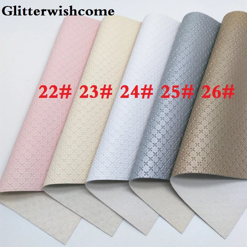 Мини рулон Glitterwishcome 30 х134 см ткань из искусственной кожи тисненная перекрестная