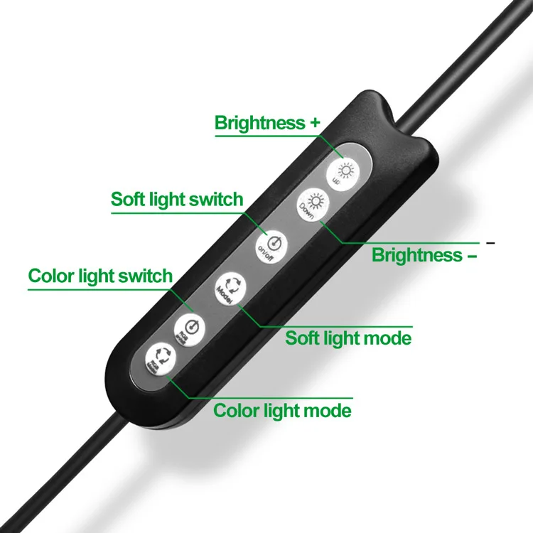 Цветной СВЕТОДИОДНЫЙ кольцесветильник светильник RGB 10 дюймов Usb с регулируемой