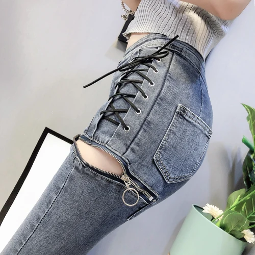 2019 женские джинсы с высокой талией облегающие бедра сексуальные обтягивающие