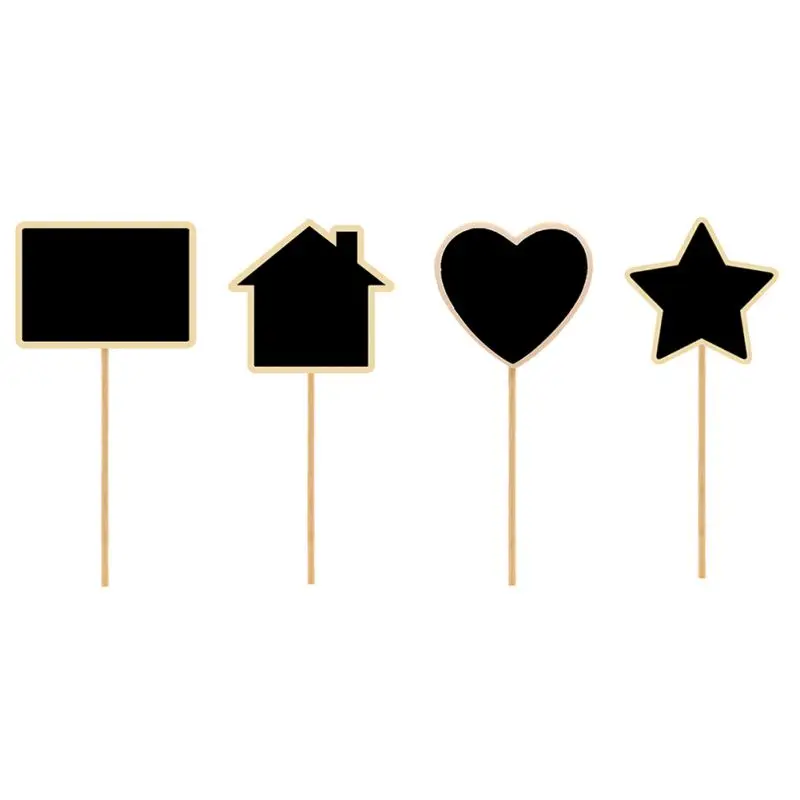 

10PCS Message Board Valentine's Day Decoration Small Blackboard DIY Props Fleshy Flowers Mini Wooden Boards