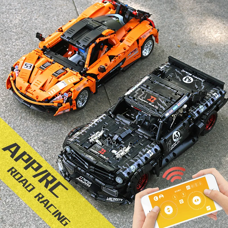 

1:12 APP Motorized High-Tech Car Toys The 20087 P1 Race Car And 20102 Mustang Hoonicorn Car Building Blocks Kids Christmas Gifts