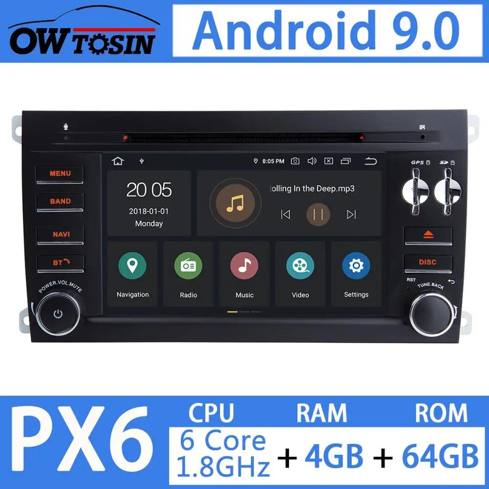 Автомобильный DVD-плеер PX6 мультимедийный плеер на Android 9 0 с GPS 7 &quotэкраном 4 Гб ОЗУ 64
