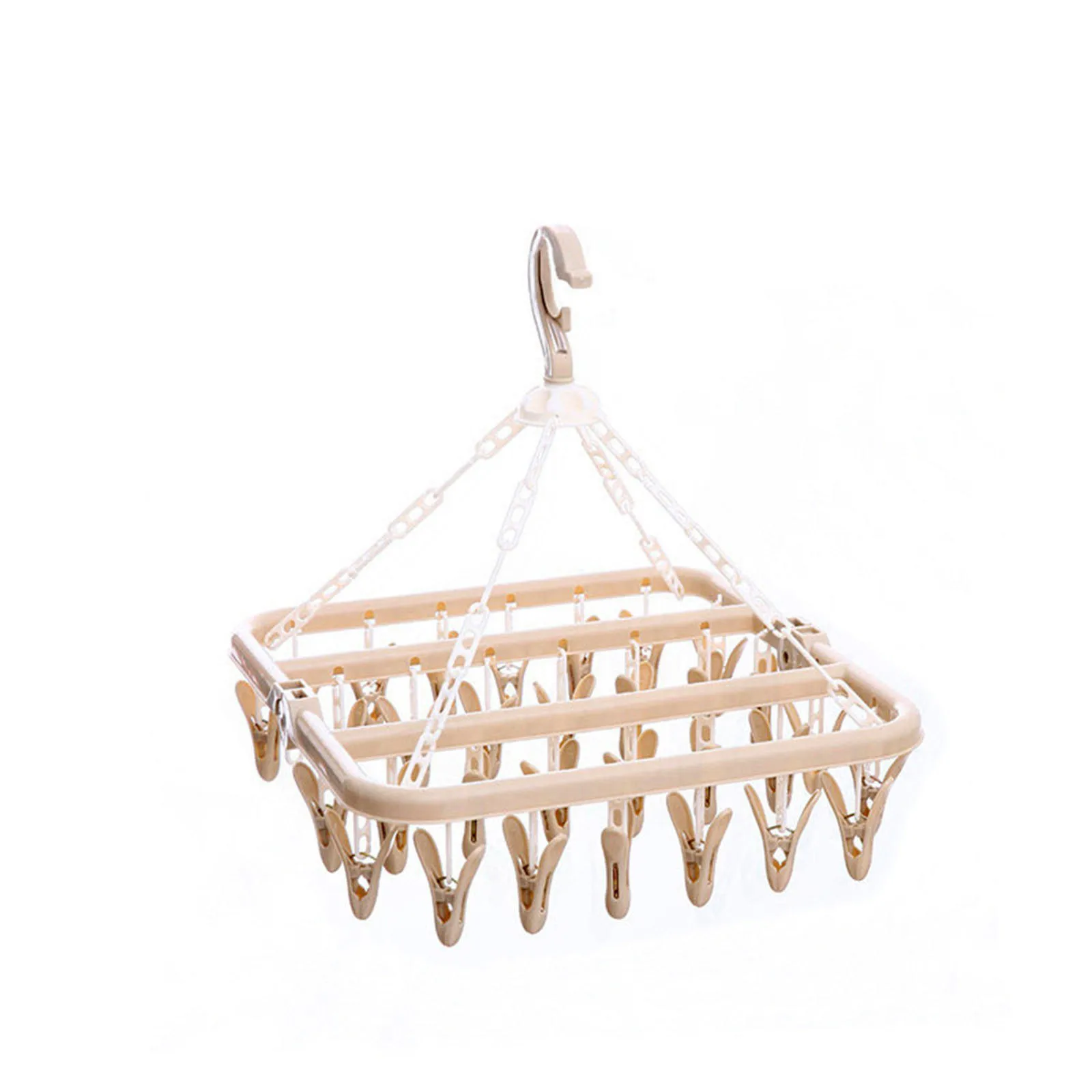 

Home Percheros Para Ropa Plastic Foldable Clip Space Saving Indoor Socks Drying Rack Hangers for Clothes