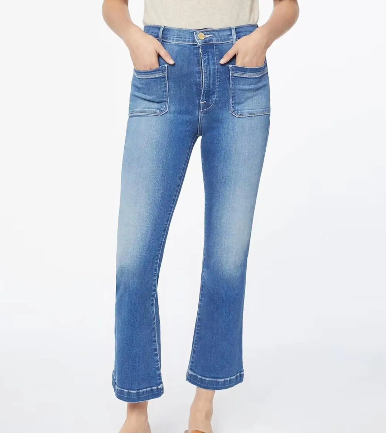 Квадратный карман высокое качество джинсы с высокой талией на каждый день в