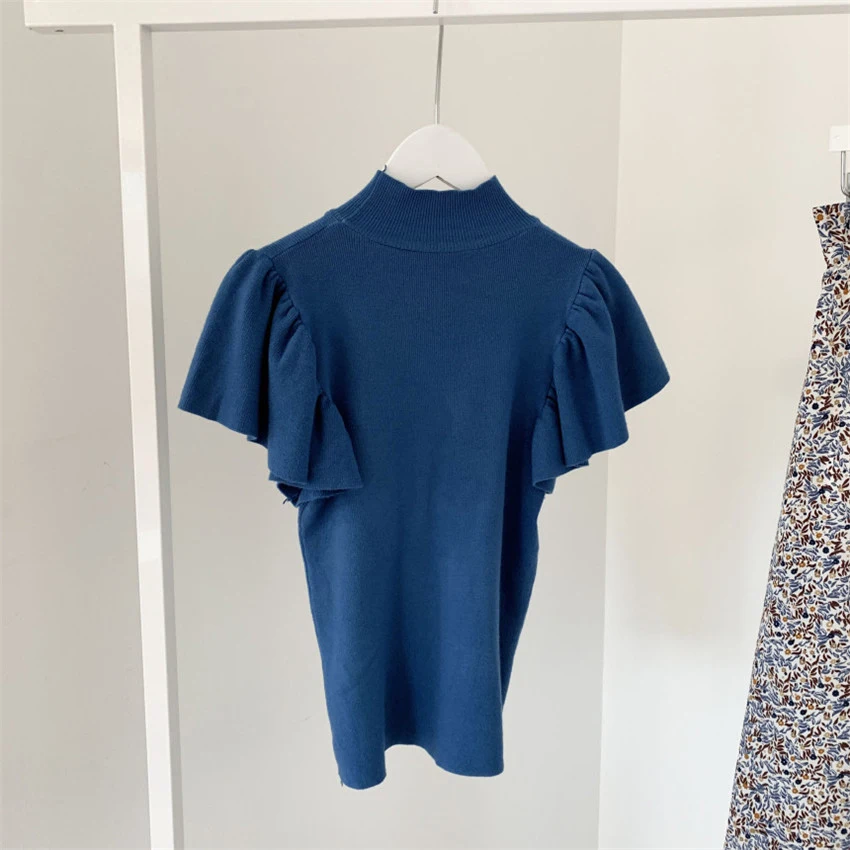 Chic Style 2 Piece Skirt Set Women Puff Sleeve Knitted Tops Floral Print High Waist Skirts Womens Two Korean Fashion | Женская одежда