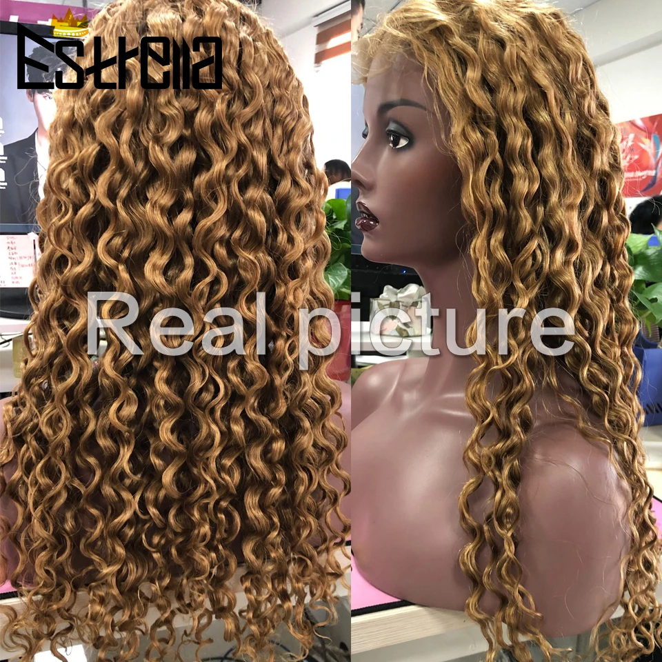 Water Wave Blond Lace Wig Human Hair Wigs For Women Human Hair Remy Peruvian 4x4 Lace Closure Wig Pre Plucked with Baby Hair