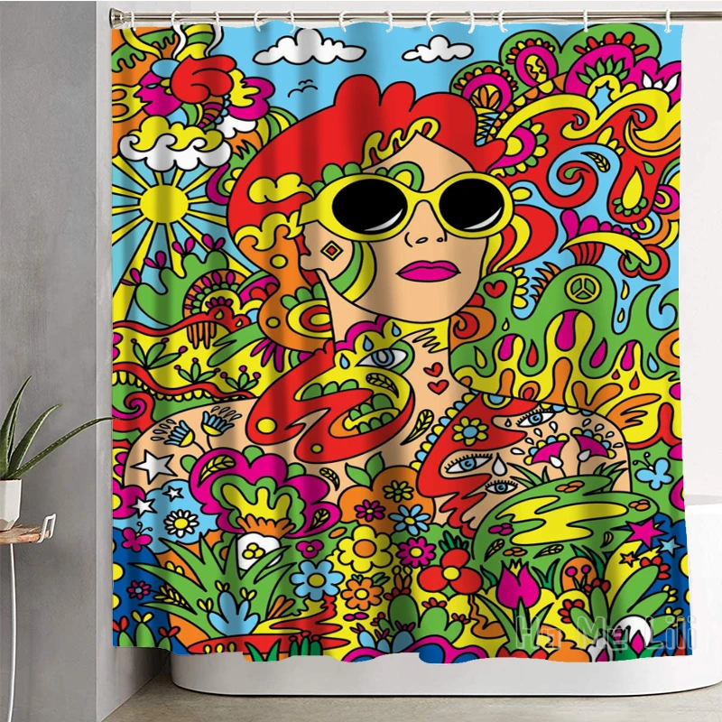 

Color Abstract Art Shower Curtain Waterproof Bathroom Decor