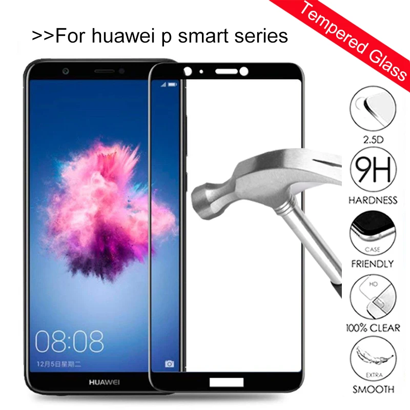 Закаленное стекло 9D с полным покрытием для Huawei P Smart FIG LX1 Защитное smart 2019 Psmart Plus 5 65 6