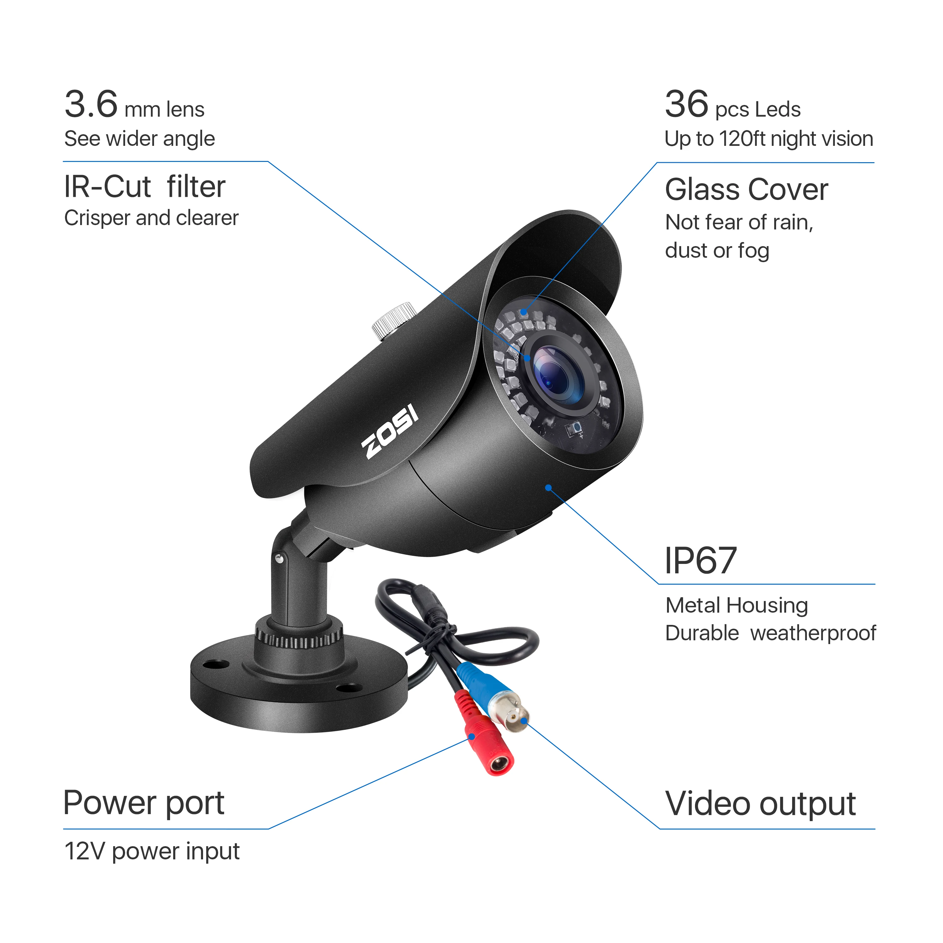 

ZOSI 1080P 8CH 4-in-1 CVBS AHD CVI TVI CCTV System DVR 2MP Bullet Outdoor Video Nightvision System Surveillance DVR Kit HDD