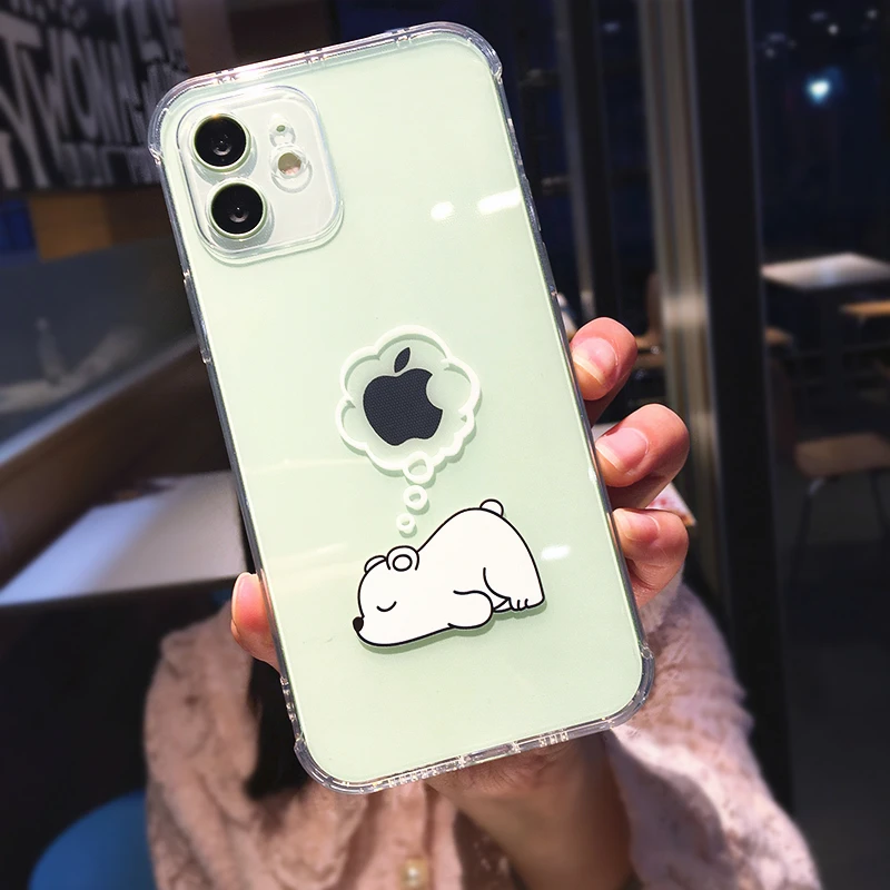 

High Quality TPU Cartoon Panda Space Phone Case Camera Case For IPhone 12 11 Pro X Xs MAX XR 7 8 Plus