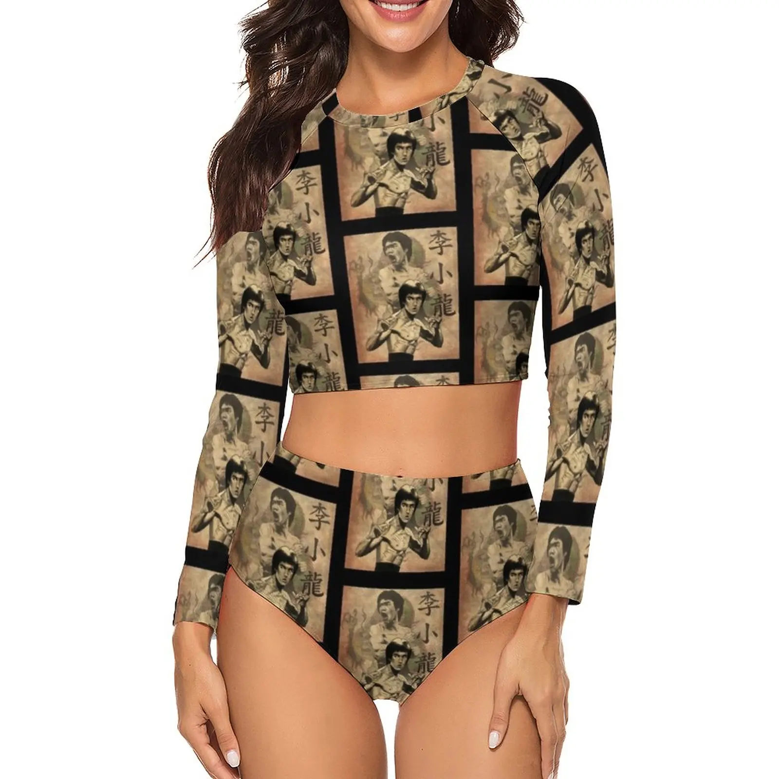 

Женский купальник-бикини с высокой талией, из двух предметов