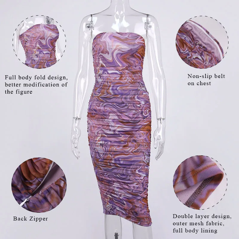 Элегантный Корсет Josiaoprah бюстье сетчатые миди-платья с рюшами и открытой спиной