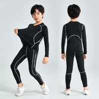 tracksuit for children t shirts and leggings compression childrens sports suit for running training boys basketball uniform