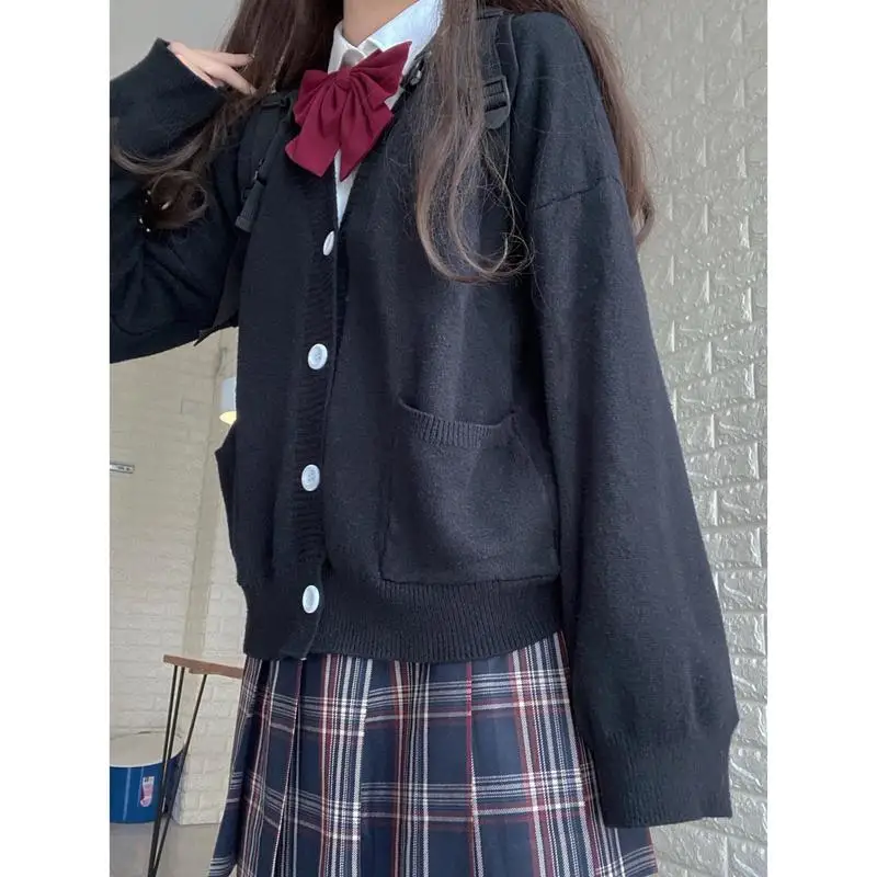 Uniformes japoneses Loli con cuello en V JK para niñas, suéter bonito, chaquetas, cárdigan, trajes de Cosplay de estilo universitario para estudiantes