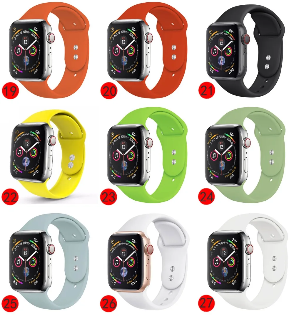 Ремешок для часов Silikon Für apple watch band 40 мм 44 мм 42 мм 38 мм apple watch 4 apple watch 5 correa iwatch повязки Uhr zubehёr