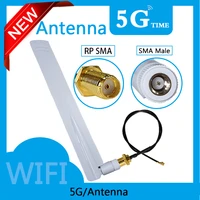 grandwisdom 20pcs 5g antenna 8dbi sma male wlan wifi 5ghz antene ipx ipex 1 sma female pigtail extension cable module antena