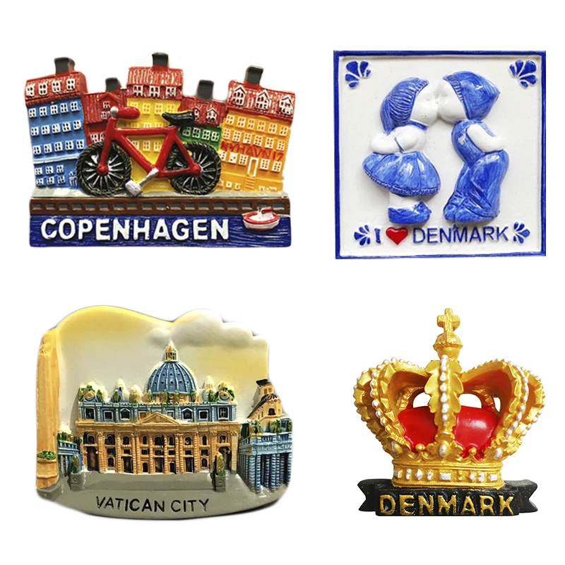 Дорожный магнит на холодильник 3D полимерный магнитный украшение для дома Дания