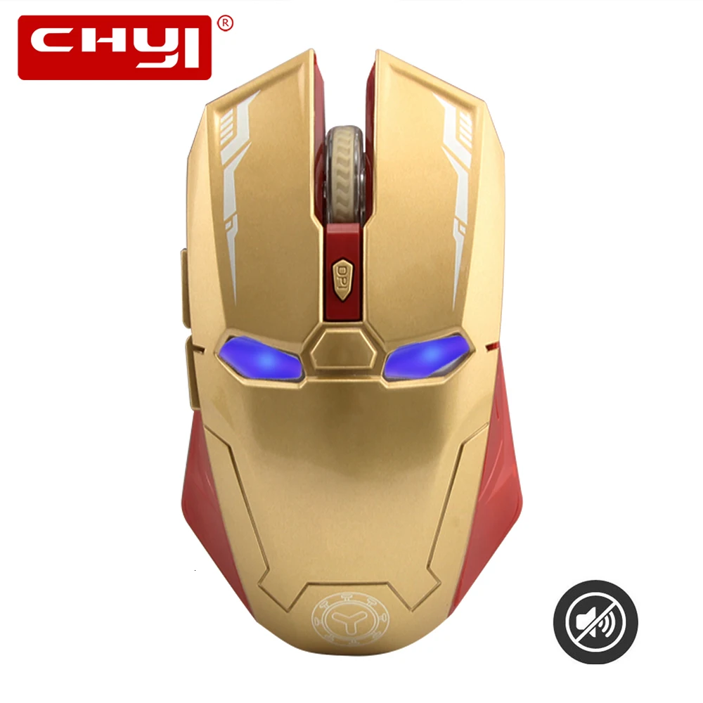 CHYI 2 4 ГГц эргономичный Беспроводной игровой Мышь бесшумный Железный человек