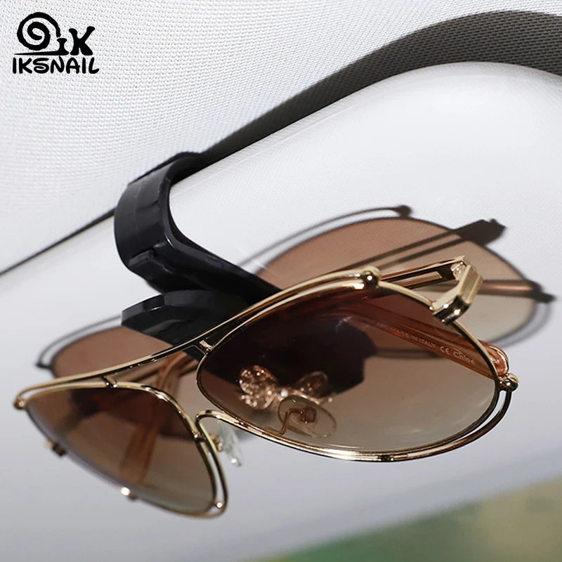 

IKSNAIL Car Sun Visor Glasses Holder Multi-Function Clips Car Accessories Sunglasses Eyeglasses Frame Auto Fastener Ticket Clip
